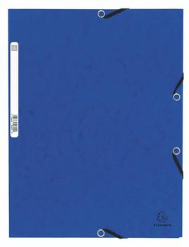 Exacompta Sammelmappe mit Gummizug und 3 Klappen aus Colorspan-Karton 355g/qm A4 (10 St&uuml;ck) blau