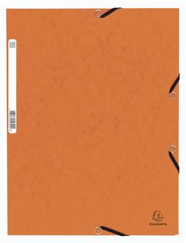 Exacompta Sammelmappe mit Gummizug und 3 Klappen aus Colorspan-Karton 355g/qm A4 (10 St&uuml;ck) orange