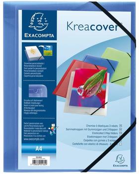 Exacompta Sammelmappe A4 PP 3 Klappen mit Gummizug Kreacover (25 St&uuml;ck)blau