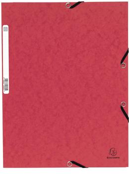 Exacompta Sammelmappe mit Gummizug und 3 Klappen aus Colorspan-Karton 355g/qm A4 (10 Stück) rot
