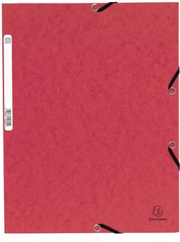 Exacompta Sammelmappe mit Gummizug und 3 Klappen aus Colorspan-Karton 355g/qm A4 (10 St&uuml;ck) rot