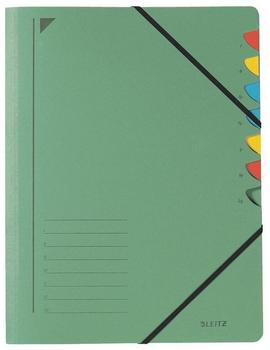 Leitz Ordnungsmappe A4 7 Fächer Colorspankarton grün