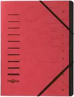 Pagna 40059-01, PAGNA Ordnungsmappe "Sorting File", 12 F&auml;cher, rot