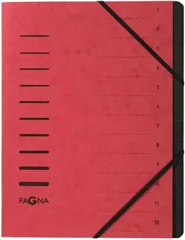 PAGNA Ordnungsmappe A4 12 Fächer rot (40059-01)