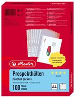 Herlitz Prospekth&uuml;lle A4 genarbt Premium 100er Packung Multimedia-Technik
