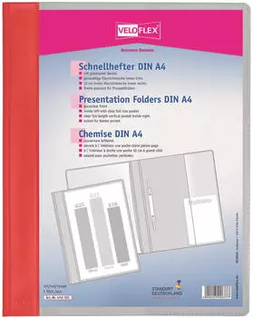 VELOFLEX Schnellhefter VELOFORM Kunststoff rot DIN A4 &uuml;berbreit (4741021)