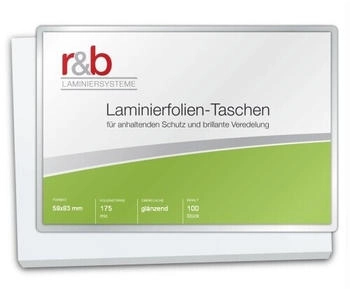 r&b Laminierfolien IBM Card (59 x 83 mm), 2 x 175 mic, glänzend (100 Stück)