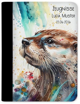 CreaDesign Zeugnismappe/Dokumentemappe ohne Klarsichthüllen, personalisiert mit Namen (24x31x1cm) Otter