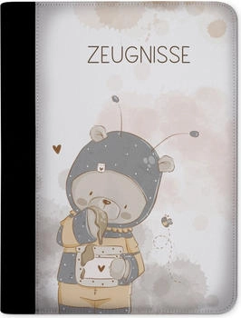 CreaDesign Zeugnismappe/Dokumentemappe mit 10 Klarsichthüllen (24x31x1cm) Honig Bär