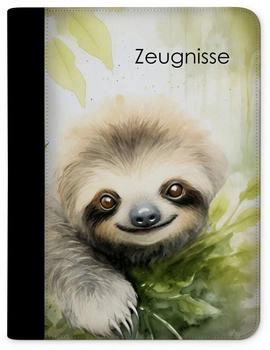 CreaDesign Zeugnismappe/Dokumentemappe mit 10 Klarsichthüllen (24x31x1cm) Faultier