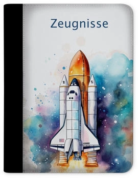 CreaDesign Zeugnismappe/Dokumentemappe mit 10 Klarsichthüllen (24x31x1cm) Spaceshuttle