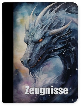CreaDesign Zeugnismappe/Dokumentemappe mit 10 Klarsichthüllen (24x31x1cm) Drache