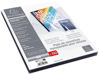 Exacompta 100er Pack Einbanddeckel, PVC, DIN A4 kristall (42741E)