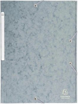 Exacompta 25x Sammelmappe + Gummizug 3 Klappen Karton 425g A4 MAXI Grau (17110H)