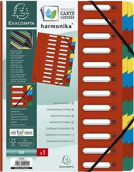 Exacompta Ordnungsmappe A4 24 Fächer rot (55245E)