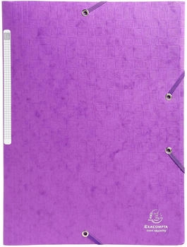 Exacompta 25x Sammelmappe +Gummizug 3 Klappen Karton 600g A4 MAXI Violett (55957E)