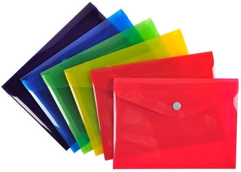 Exacompta 30x Tasche mit Druckknopf Iderama aus PP - Farben sortiert - (34410E)