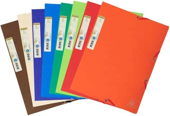Exacompta 25x Sammelmappe +Gummizug 3 Klappen A4 RC Kart. sortiert (56980E)