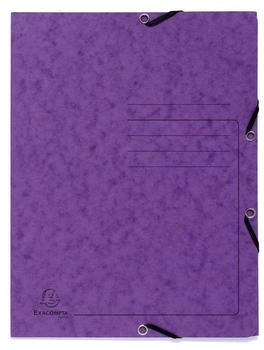 Exacompta 25x Sammelmappe + Gummizug 3 Klappen Karton 355g/m2 A4 Violett (55408E)