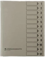 Bene Ordnungsmappe Bene Din A4 250g/m2 Farbe: Grau 12 F&auml;cher