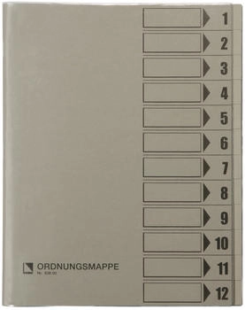 BENE Ordnungsmappe 12 Fächer grau (83800GR)