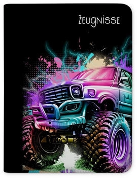 CreaDesign Zeugnismappe/Dokumentemappe mit 10 Klarsichthüllen (24x31x1cm) Auto Motorcross
