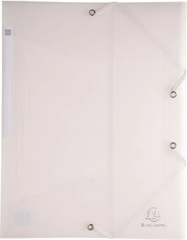 Exacompta 30x Sammelmappe +3 Klappen Gummizug PP 500µ A4 Transparent (55860E)