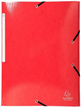 Exacompta 25x Sammelmappe + 3 Klappen Gummizug MAXI Karton 425g A4 Rot (55825E)