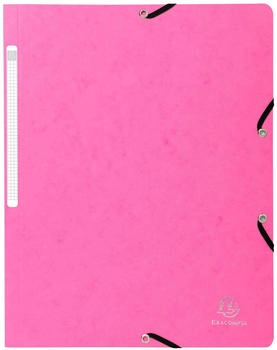 Exacompta 25x Eckspannmappe + Gummizug ohne Klappen, Karton, A4, Rosa, (5560E)