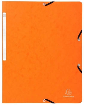 Exacompta 25x Eckspannmappe + Gummizug ohne Klappen, Karton, A4, Orange, (5564E)