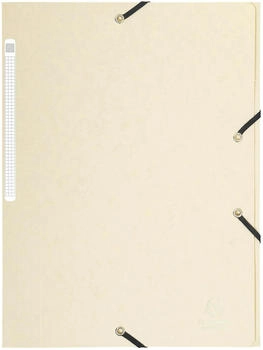 Exacompta 25x Sammelmappe +Gummizug 3 Klappen Karton A4 MAXI Elfenbein (17104H)