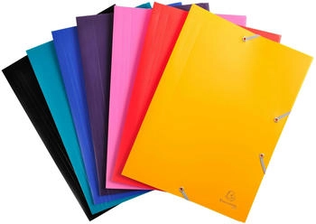 Exacompta 60x Sammelmappe +Gummizug 3 Klappen PP 400µ Eco A4 sortiert (559000E)