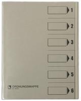 Reyher - Ordnungsmappe Din A4 250g/m2 Farbe: Grau 6 F&auml;cher Din A4 250g/m2 Farbe:
