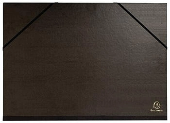 Exacompta Zeichenmappe Kraft mit Gummizug und 3 Klappen, DIN A3 schwarz (548015E)