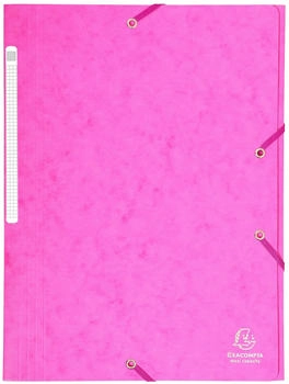 Exacompta 25x Sammelmappe + Gummizug 3 Klappen Karton 425g A4 MAXI Rosa (17108H)