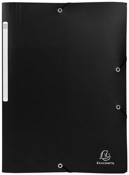 Exacompta 50x Sammelmappe A4 + 3 Klappen Gummizug PP Schwarz (55081E)