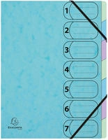 Exacompta 56560E 8x Ordnungsmappe A4 Harmonika, mit Gummizug, 7 F&auml;cher,...