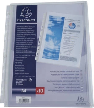 Exacompta 10x Sichth&uuml;llen A4 PP 200my glasklar mit Falte (5507E)