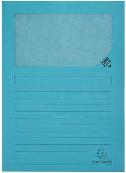 Exacompta 4x 100 Fenstermappen, A4, 160g, plastikfrei, Hellblau, (50106E)