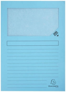 Exacompta 100 Fenstermappen, A4, 160g, plastikfrei - Hellblau - (50152E)