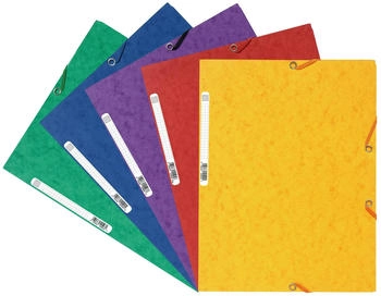 Exacompta 50x Sammelmappe +3 Klappen Gummizug Karton A4 sortiert (55515E)