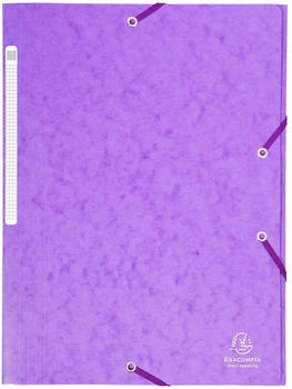 Exacompta 25x Sammelmappe +Gummizug 3 Klappen Karton 425g A4 MAXI Violett (17115H)