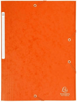 Exacompta 25x Sammelmappe + Gummizug 3 Klappen Karton 425g A4 MAXI Orange (17117H)