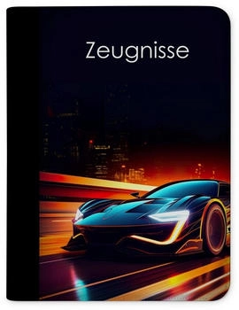 CreaDesign Zeugnismappe/Dokumentemappe mit 10 Klarsichthüllen (24x31x1cm) Auto dark