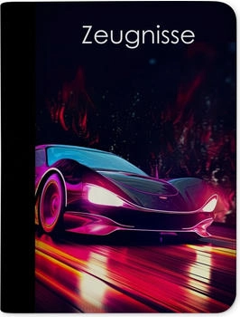 CreaDesign Zeugnismappe/Dokumentemappe mit 10 Klarsichthüllen (24x31x1cm) Auto Neon