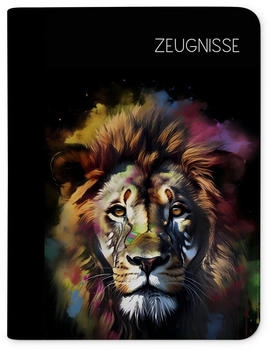 CreaDesign Zeugnismappe/Dokumentemappe mit 10 Klarsichthüllen (24x31x1cm) Löwe dark
