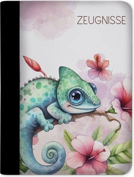 CreaDesign Zeugnismappe/Dokumentemappe mit 10 Klarsichthüllen (24x31x1cm) Chamälion