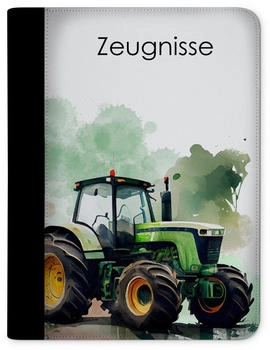 CreaDesign Zeugnismappe/Dokumentemappe mit 10 Klarsichthüllen (24x31x1cm) Traktor