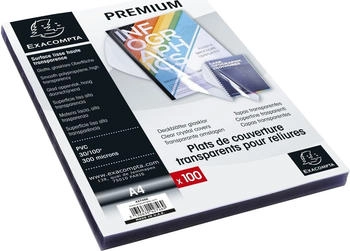 Exacompta 100er Pack Einbanddeckel, PVC, DIN A4 kristall (42746E)