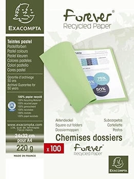 Exacompta 100er Pack Aktendeckeln Forever, aus Recyclingkarton 220 g, DIN A4, 24x32cm fuchsia (410020E)